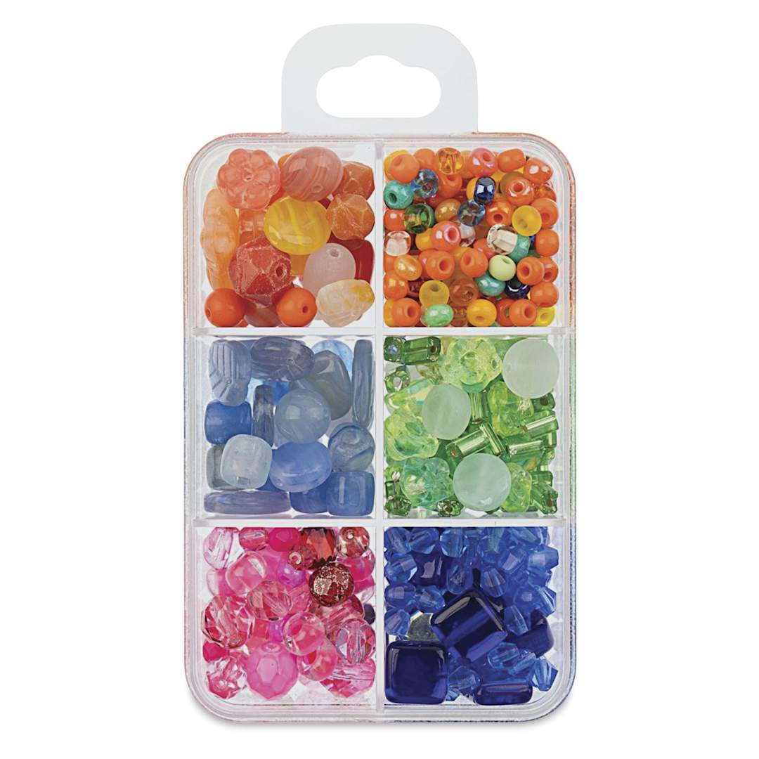 Open in modal - John Bead Czech Glass Bead Recipe Box - Rainbow Sherbet - back