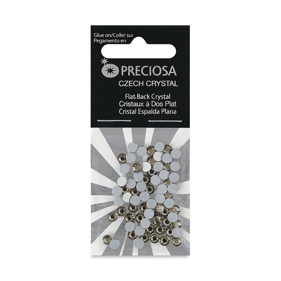Open in modal - John Bead Preciosa Flat Back Crystals - Black Diamond, Pkg of 72