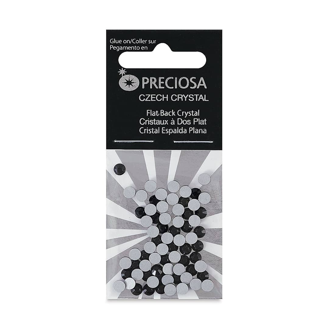 Open in modal - John Bead Preciosa Flat Back Crystals - Black, Pkg of 72