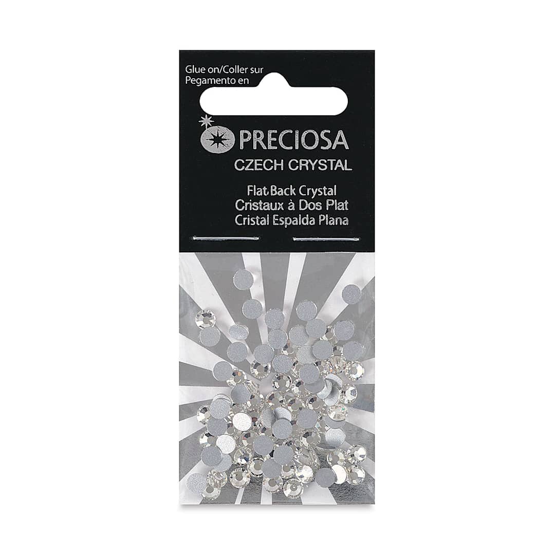 Open in modal - John Bead Preciosa Flat Back Crystals - Crystal, Pkg of 72