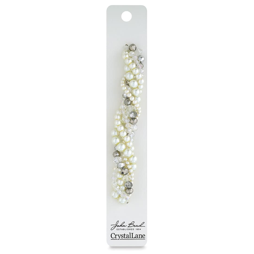 Open in modal - John Bead Twisted Crystal Bead Strands - Baneberry - front of packaging