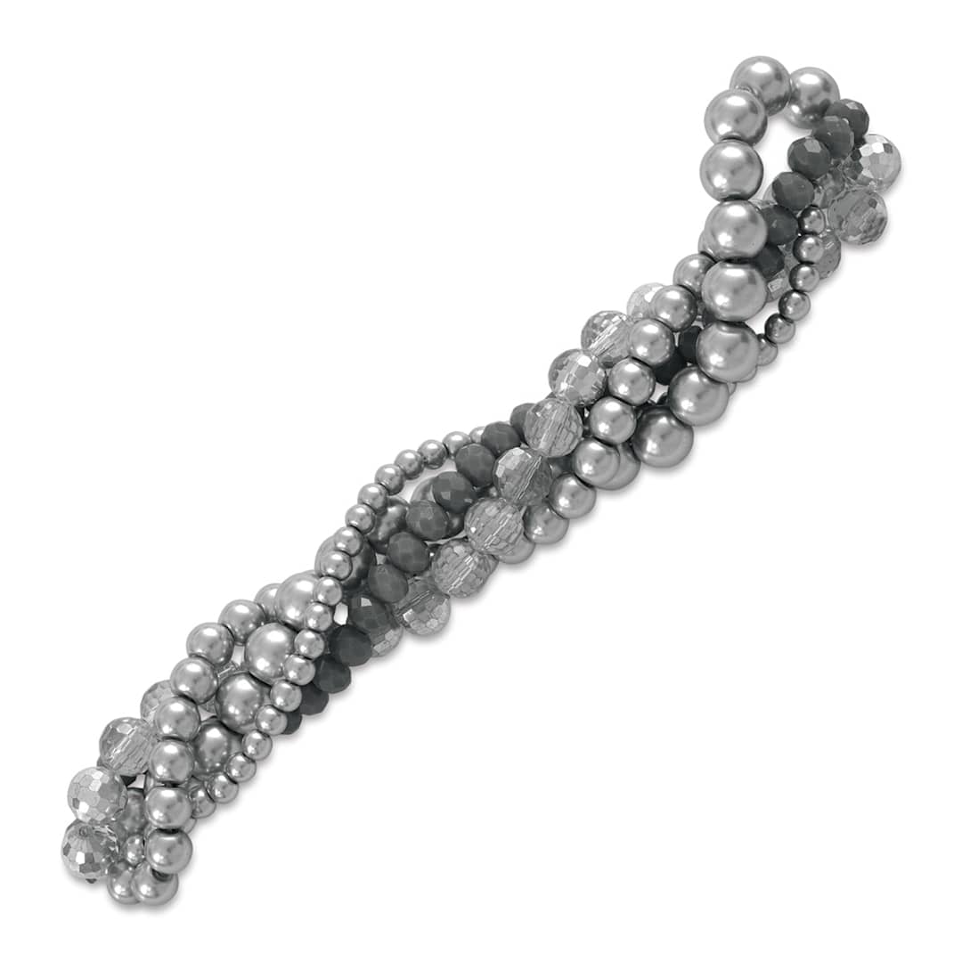 Open in modal - John Bead Twisted Crystal Bead Strands - Black Magic Hollyhock