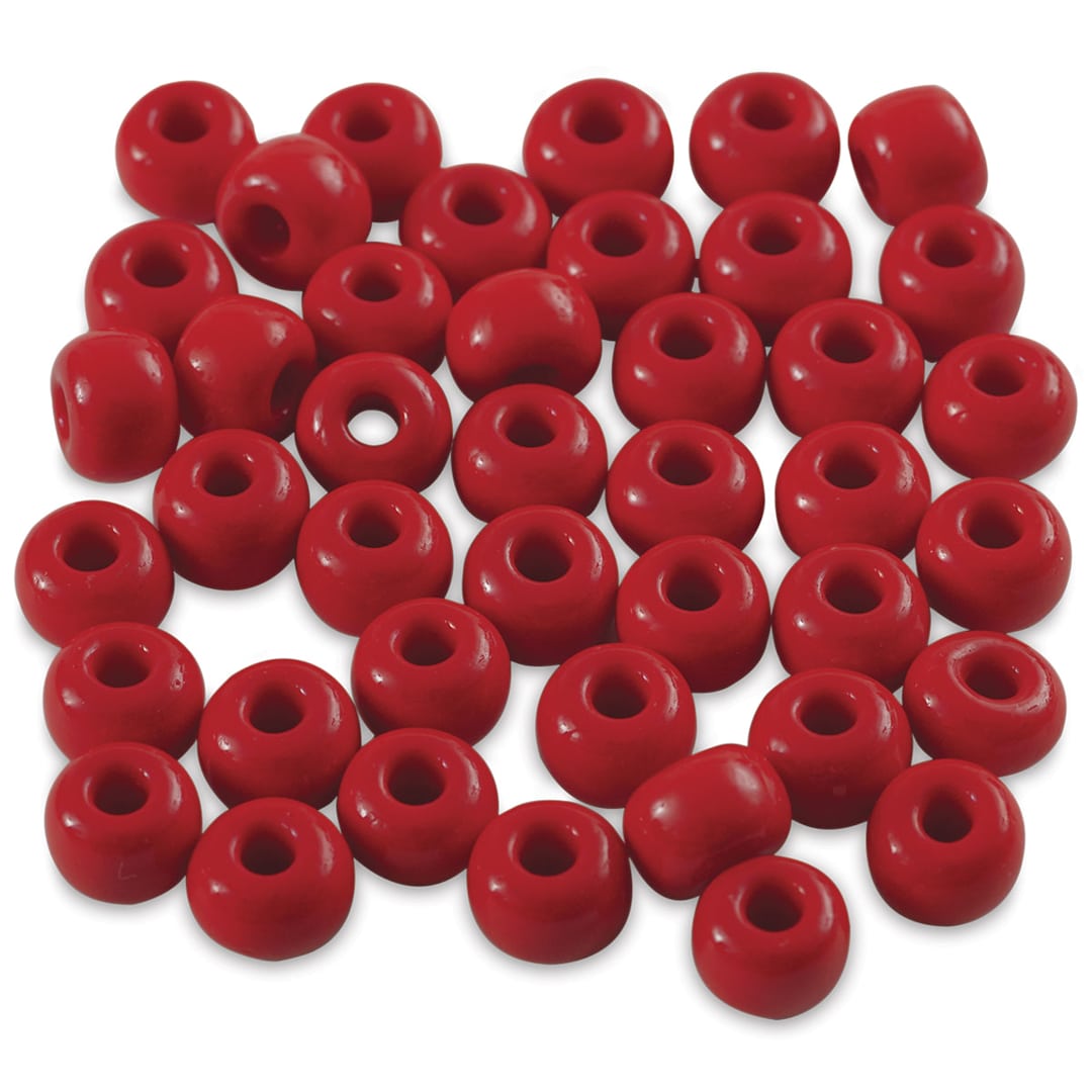 Open in modal - John Bead Fiber Craft Glass Beads - Light Red Beads loose