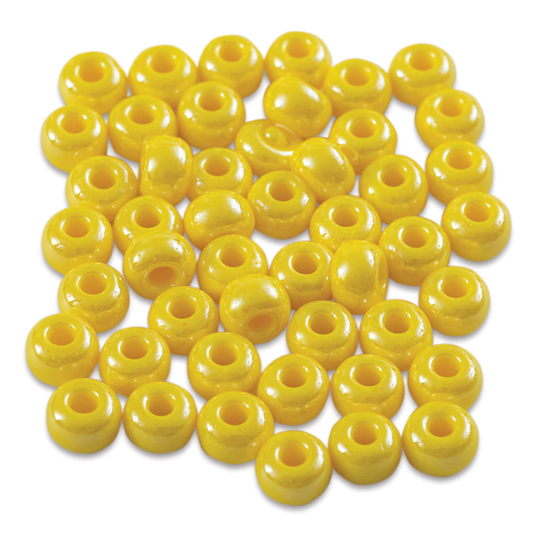 Open in modal - John Bead Fiber Craft Glass Beads - Yellow Luster