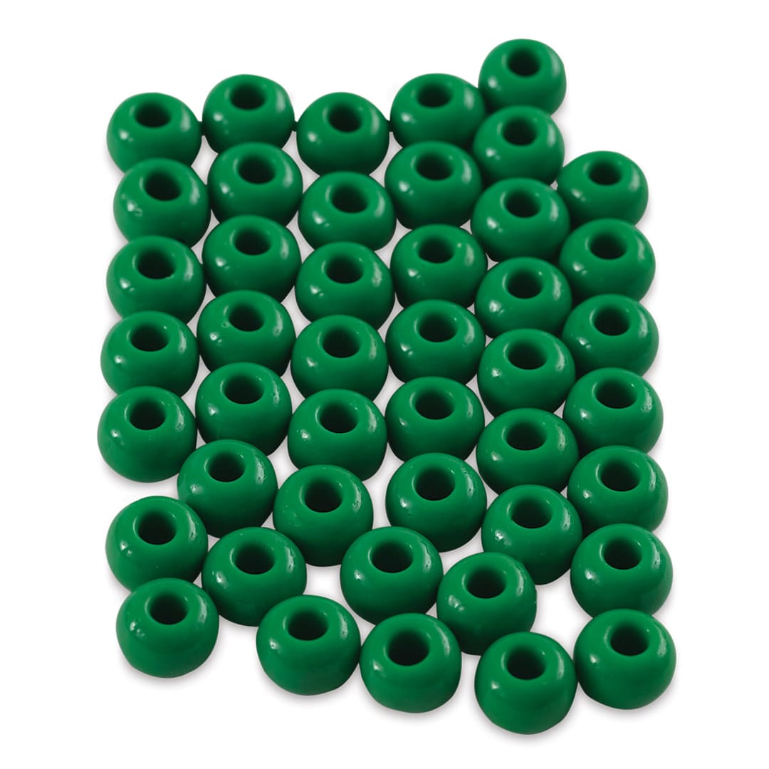 Open in modal - John Bead Fiber Craft Glass Beads - Dark Green beads loose