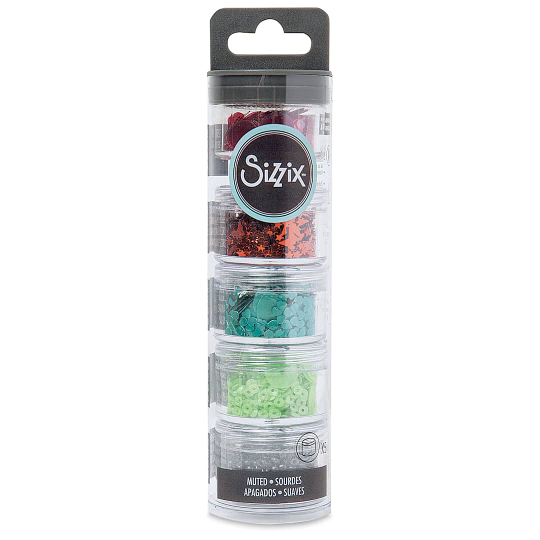 Open in modal - Sizzix Sequins and Beads - Muted Assorted - front of packaging