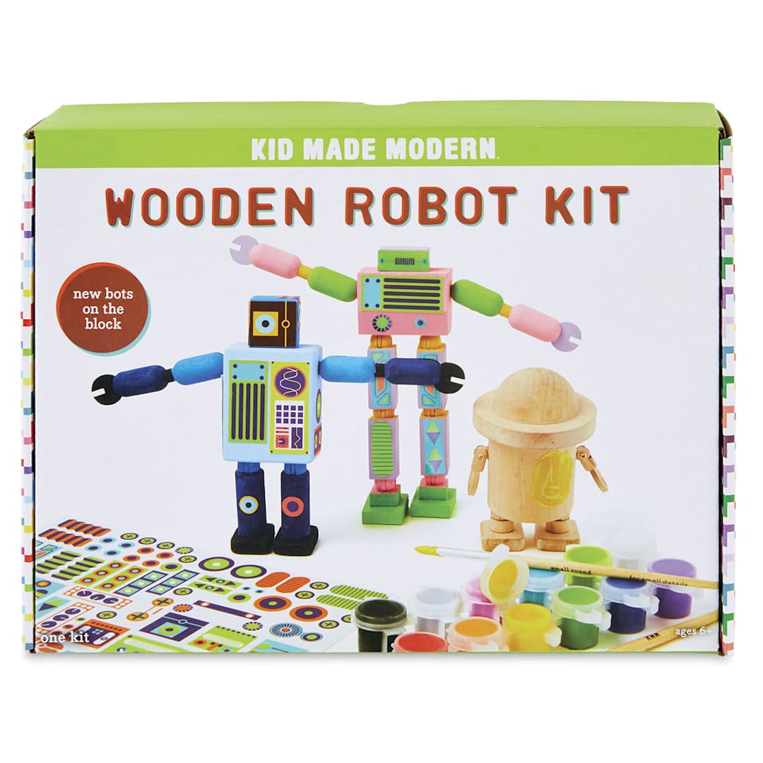 Open in modal - Kid Made Modern Wooden Robots Kit