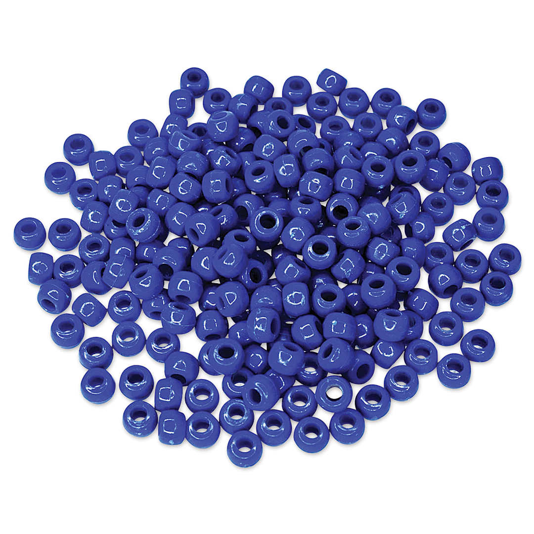 Open in modal - Craft Medley Barrel Pony Beads - Royal Blue, Package of 175