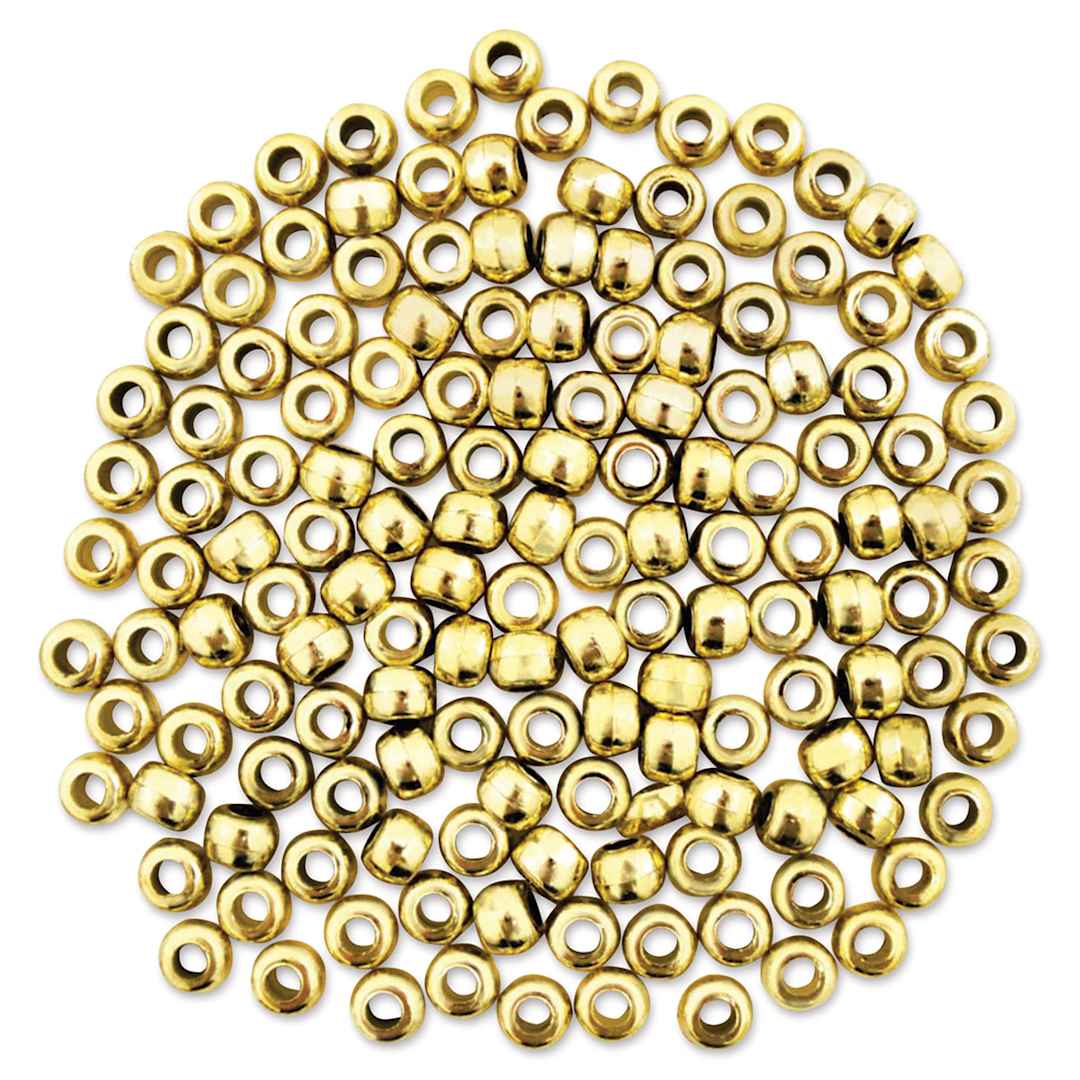 Open in modal - Craft Medley Pony Beads - Metallic Gold, Package of 150