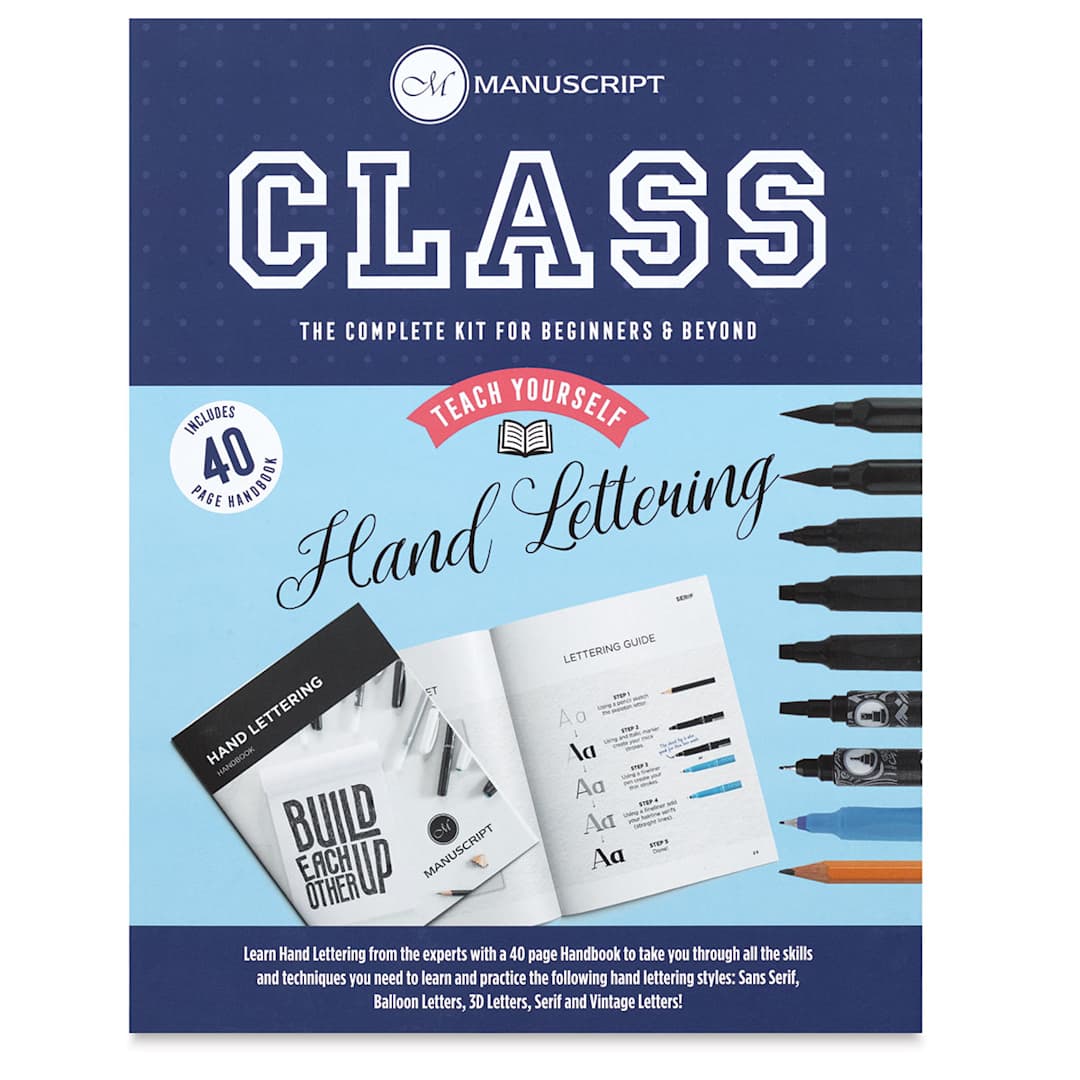 Open in modal - Manuscript Class Hand Lettering Kit (front of package)