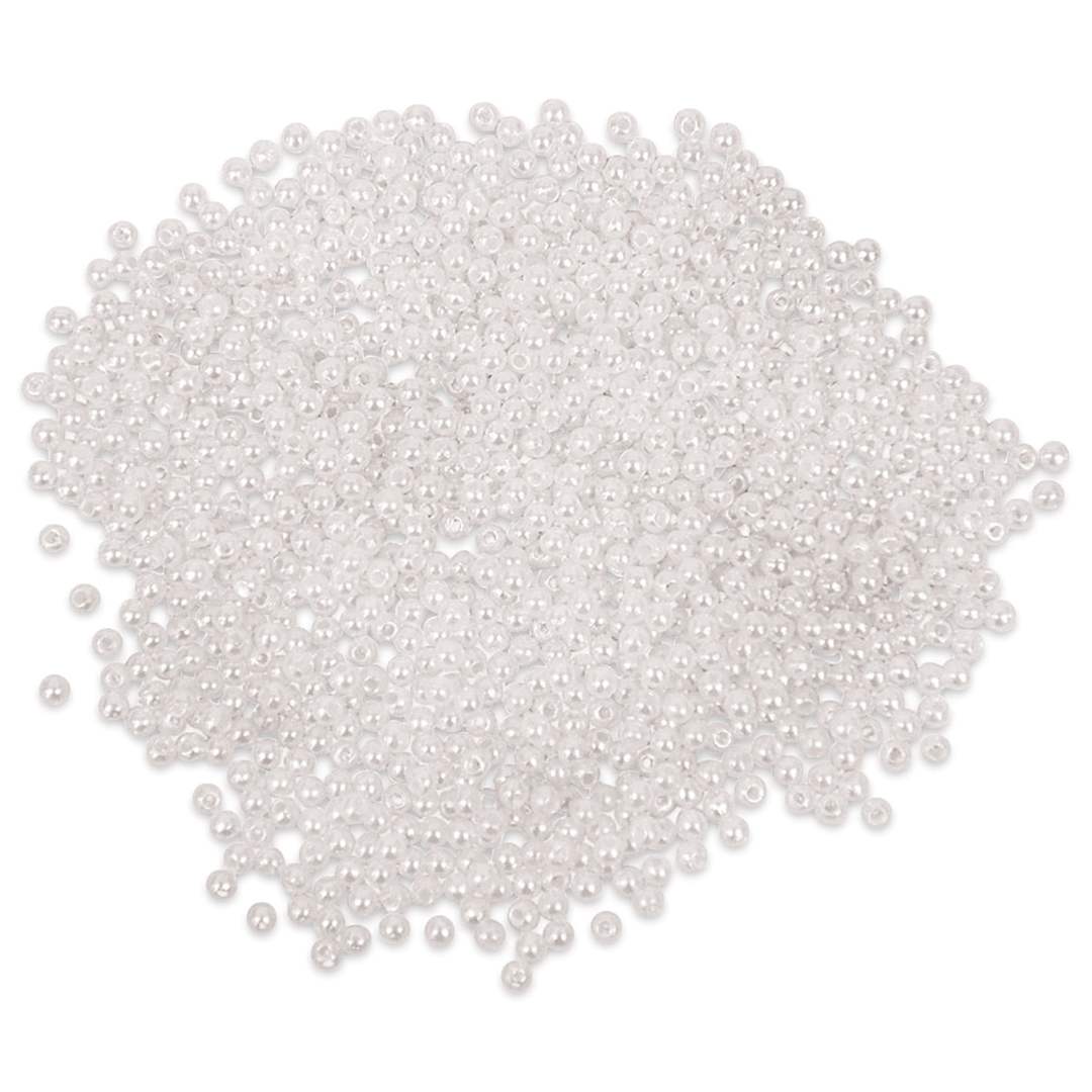 Open in modal - Craft Medley Pearl Acrylic Beads - White, 3 mm, Package of 850