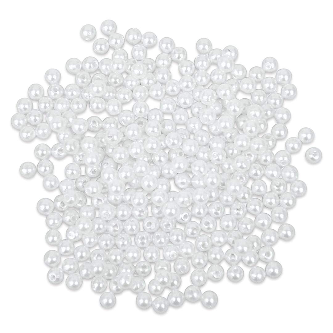 Open in modal - Craft Medley Pearl Acrylic Beads - White, 5 mm, Package of 265