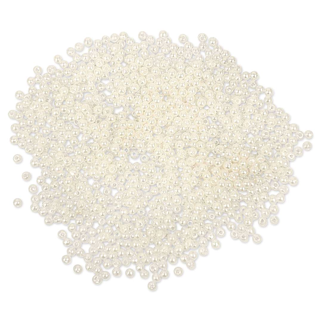 Open in modal - Craft Medley Pearl Acrylic Beads - Ivory, 3 mm, Package of 850