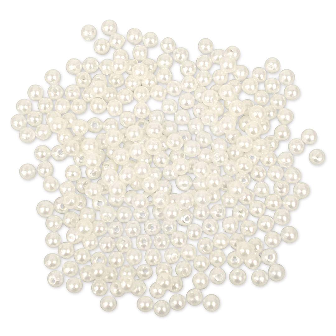 Open in modal - Craft Medley Pearl Acrylic Beads - Ivory, 5 mm, Package of 265
