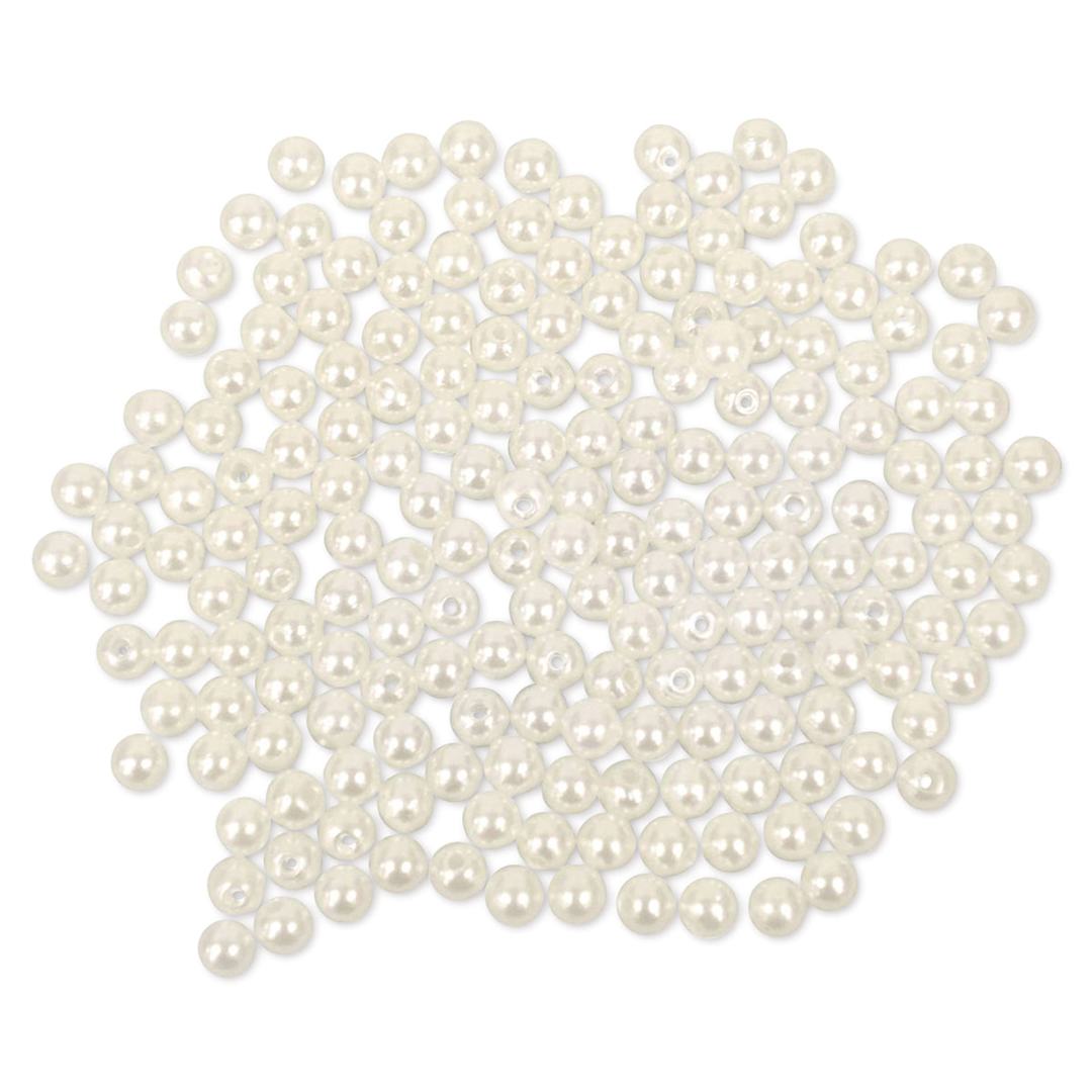 Open in modal - Craft Medley Pearl Acrylic Beads - Ivory, 6 mm, Package of 185