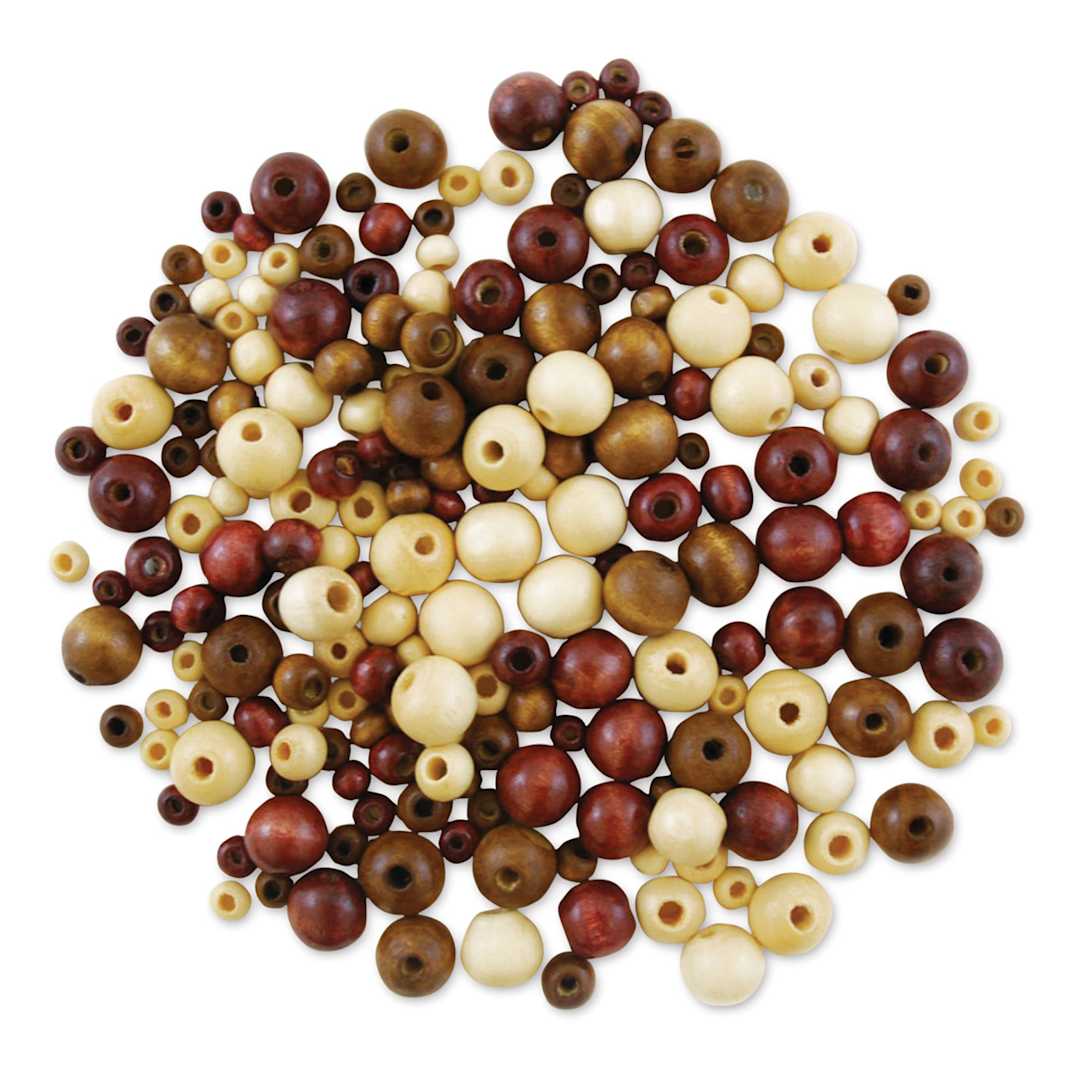Open in modal - Krafty Kids Wood Beads - Round, Natural, 1.4 oz