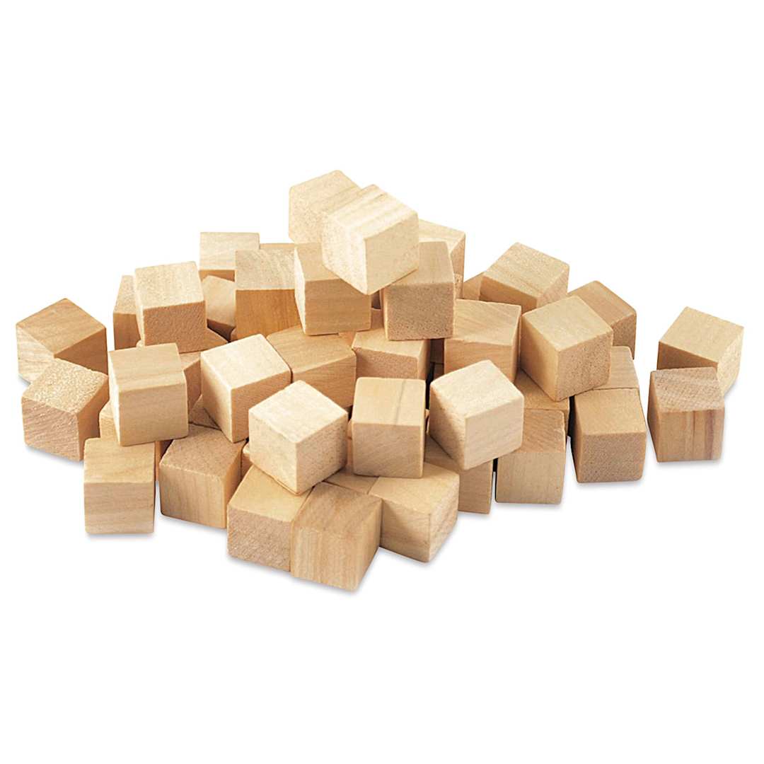 Open in modal - Krafty Kids Wood Craft Cubes - 5/8", Package of 36