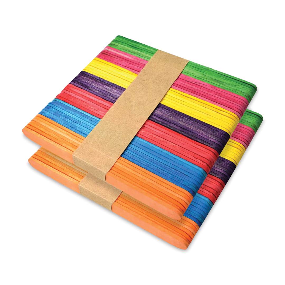 Open in modal - Krafty Kids Colored Craft Sticks - 2/5" W x 4-1/2" L, Assorted Colors, Package of 100