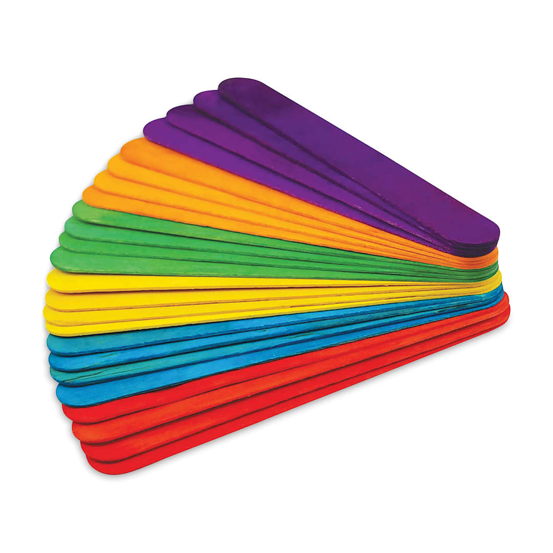 Open in modal - Krafty Kids Colored Craft Sticks - Extra Jumbo, 1" W x 7-7/8" L, Assorted Colors, Package of 24