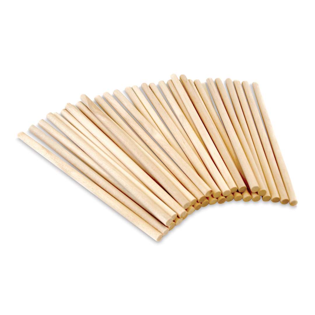 Open in modal - Krafty Kids Dowel Rods - 1/4" W x 6" L, Pkg of 30, fanned out