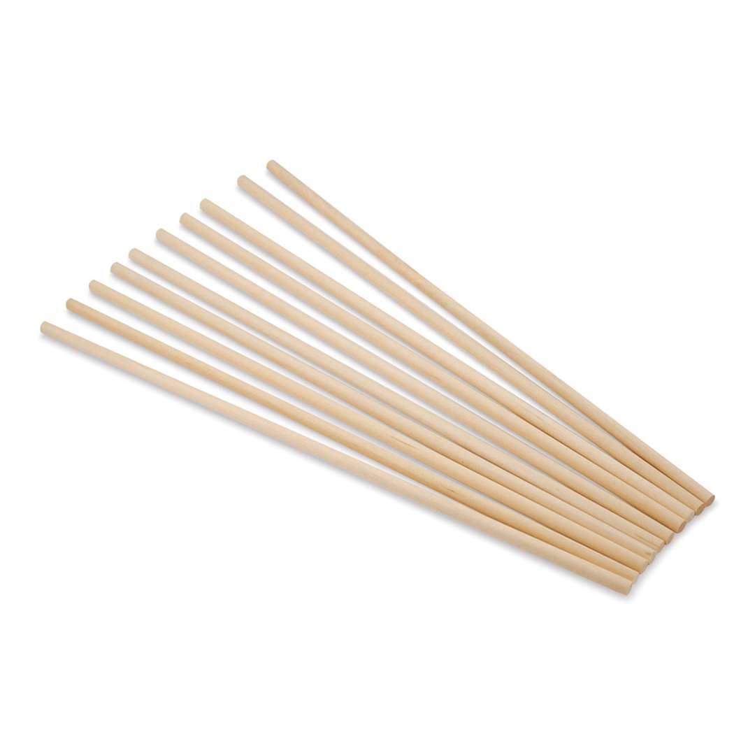 Open in modal - Krafty Kids Dowel Rods - 1/4" W x 12" L, Pkg of 10, fanned out