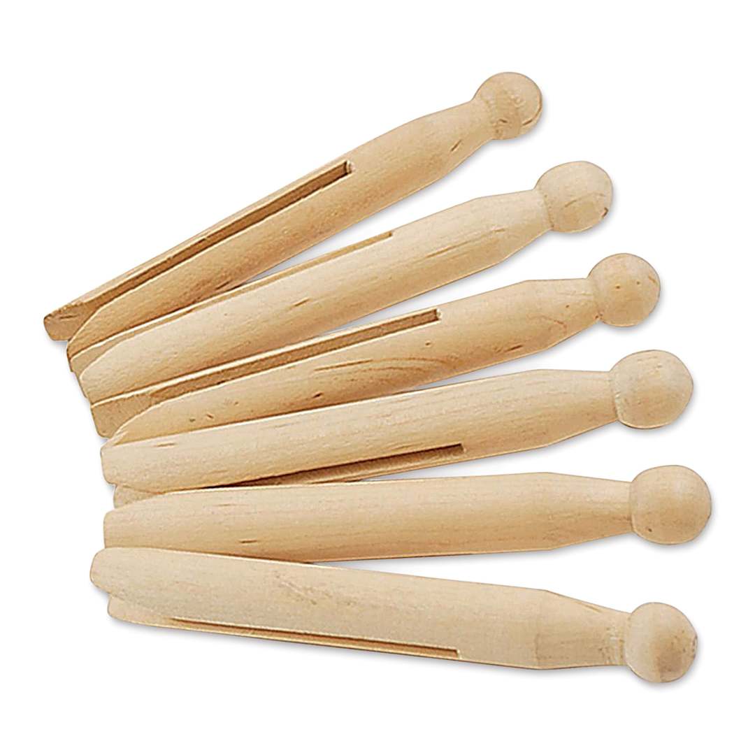 Open in modal - Krafty Kids Doll Peg Clothespins - 4-1/4", Package of 6