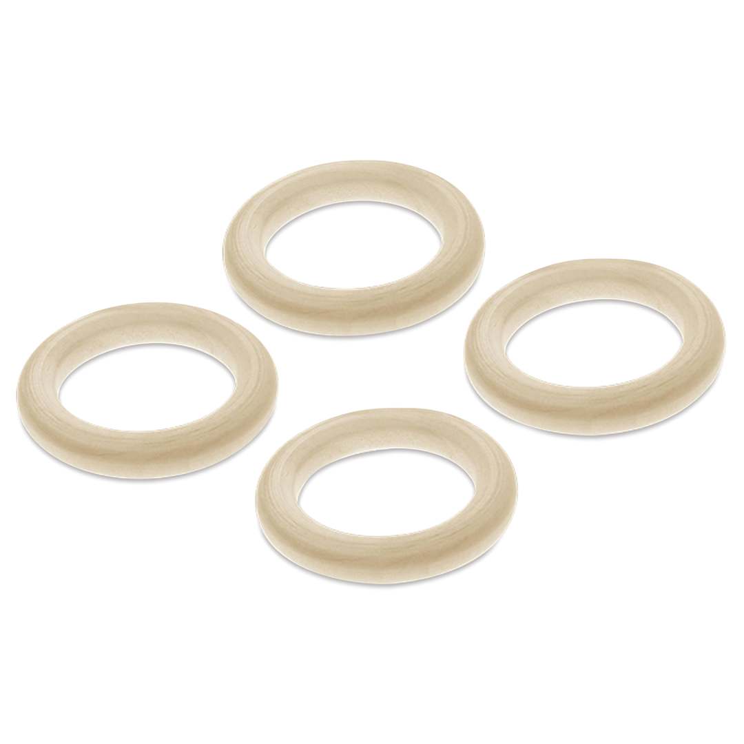 Open in modal - Craft Medley Wood Rings, 4 rings laid out flat
