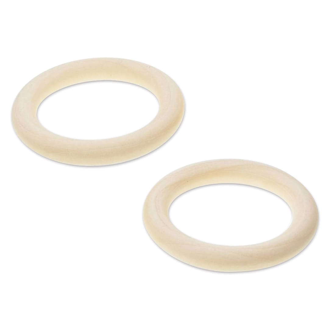 Open in modal - Craft Medley Wood Rings, 2 rings laid out