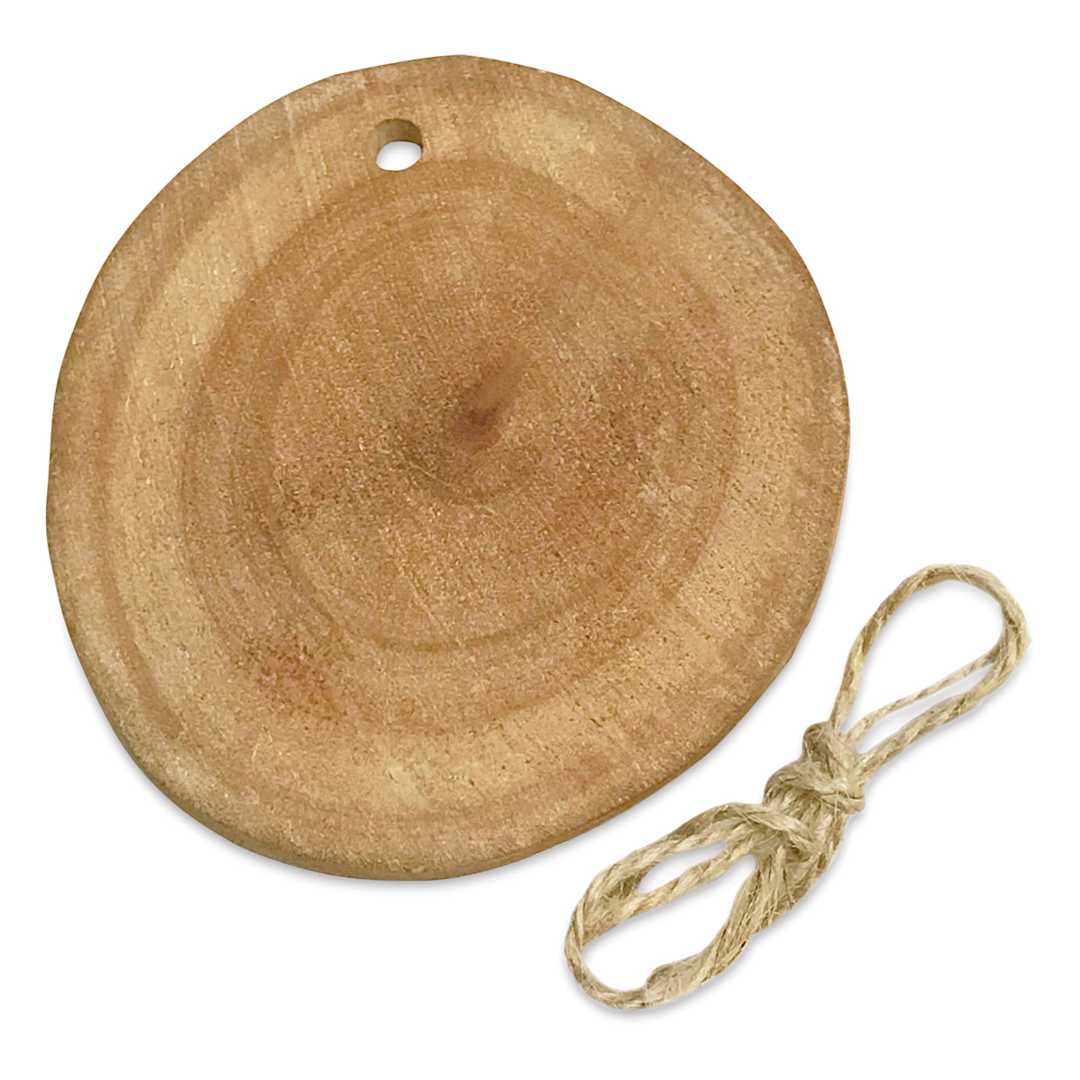 Open in modal - DIY Designs Wood Slice Ornament - 3" with Jute Cording