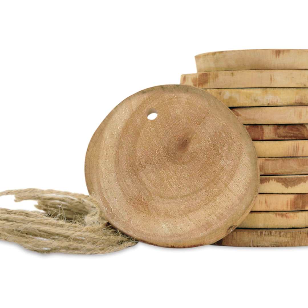 Open in modal - DIY Designs Wood Slice Ornament -Package of 12, 3"