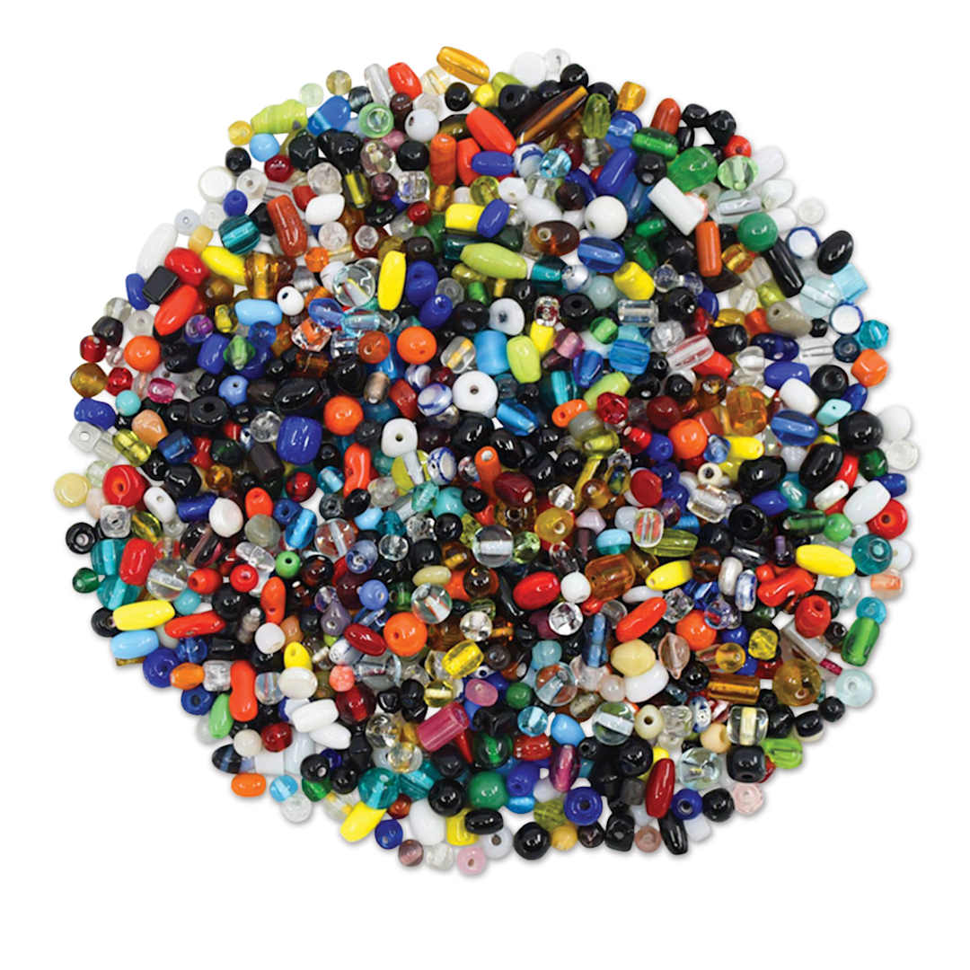 Open in modal - Craft Medley Glass Beads - Assorted Colors, 5.29 oz
