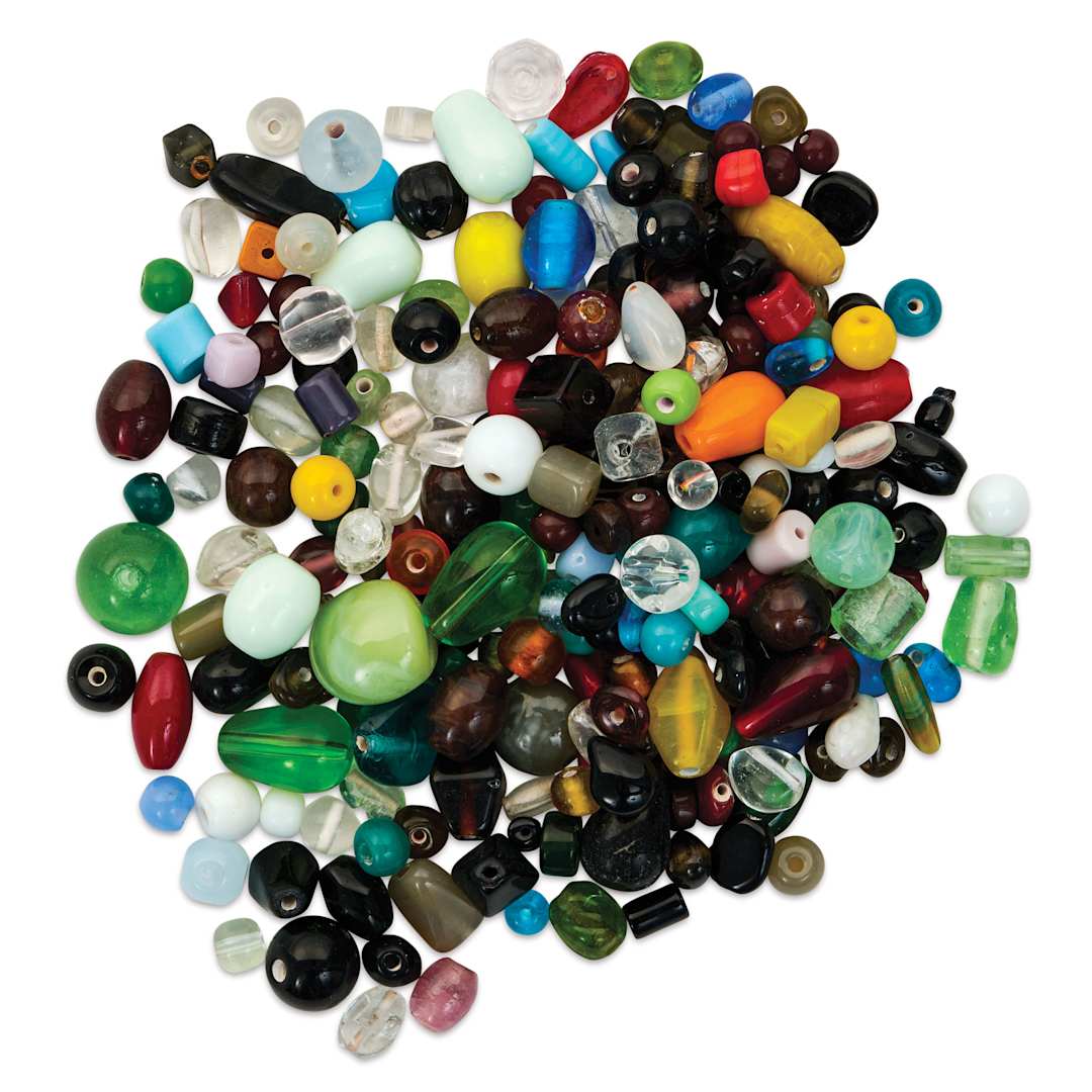Open in modal - Craft Medley Glass Beads - Assorted Colors, 8.8 oz