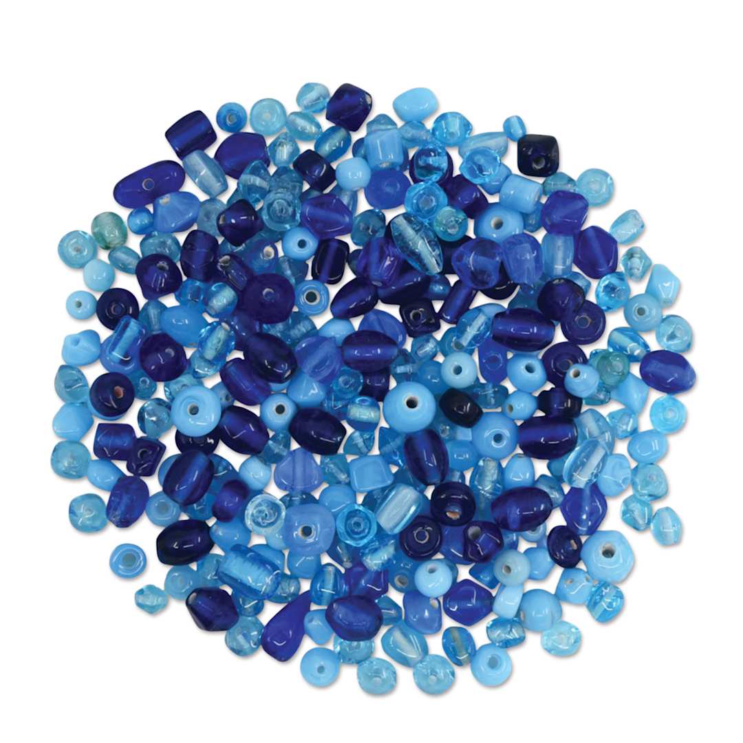 Open in modal - Craft Medley Glass Beads - Sky Mix, 1.05 oz