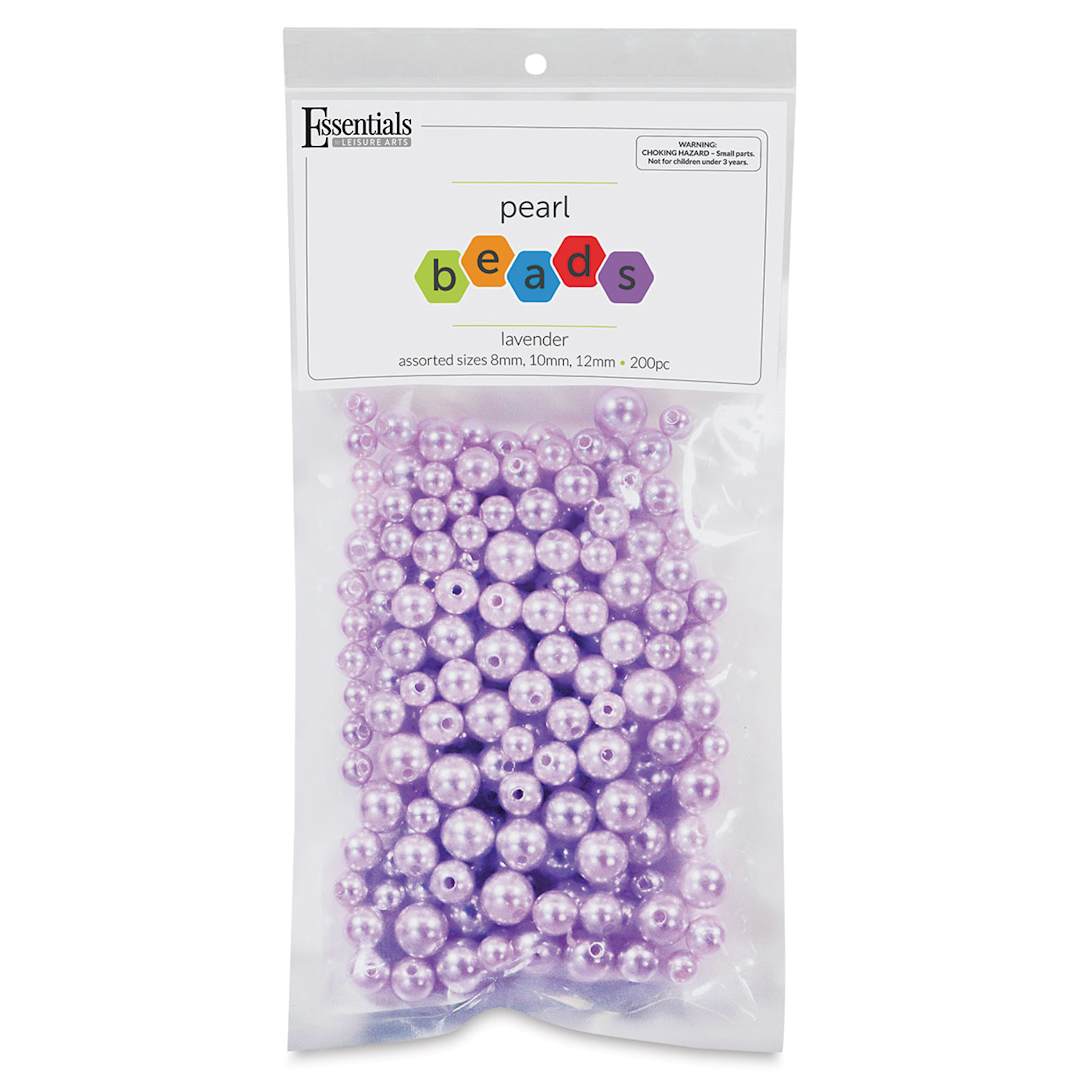 Open in modal - Essentials by Leisure Arts Plastic Pearls - Lavender, Package of 200, Assorted Sizes