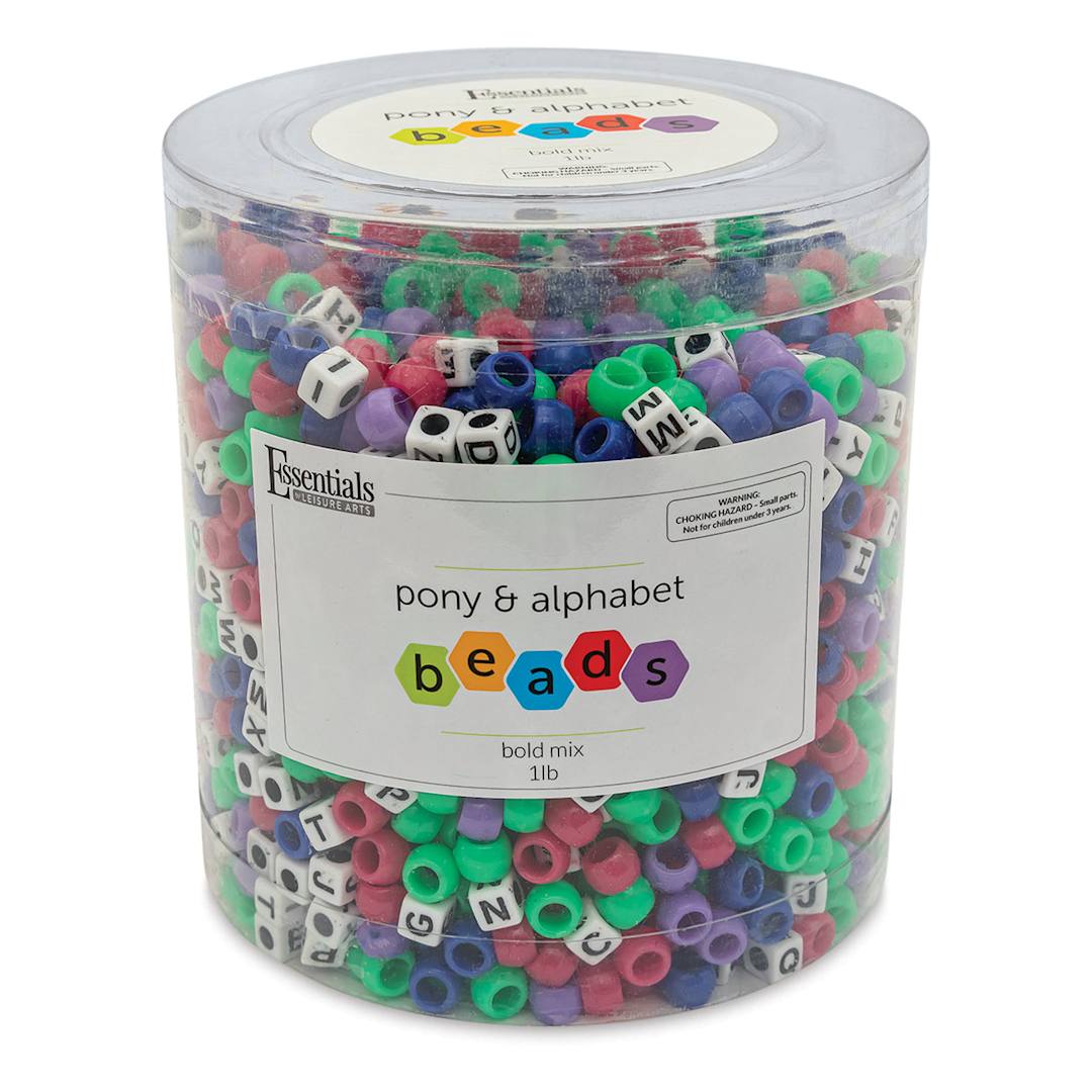 Open in modal - Essentials by Leisure Arts Pony and Alphabet Mixed Beads - 1 lb (In packaging)