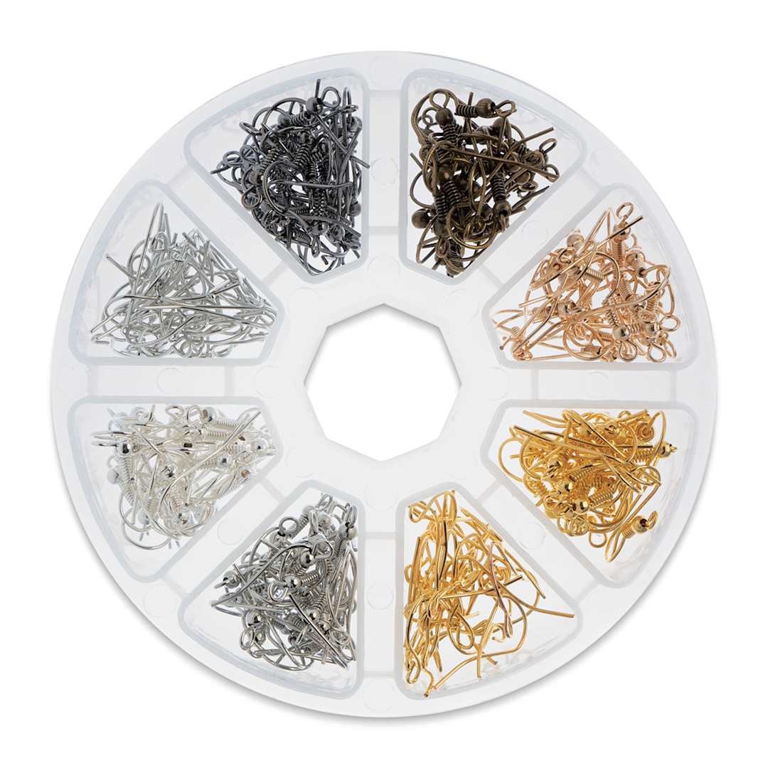 Open in modal - John Bead Jewelry Finding Set - Earwires, Assorted Colors, Package of 240