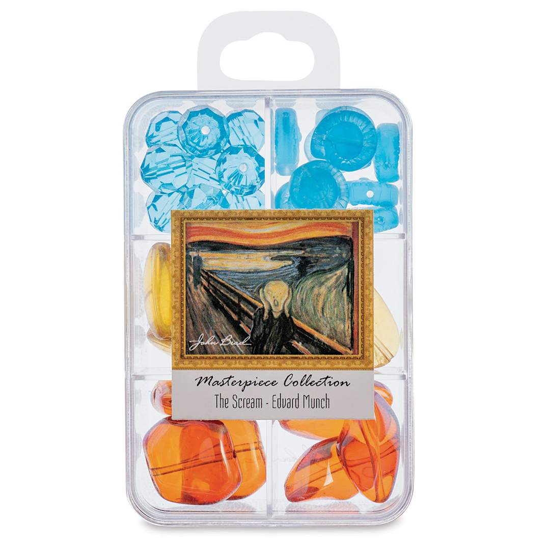 Open in modal - John Bead Masterpiece Collection Glass Bead Box - The Scream/Edvard Munch (Front of packaging)
