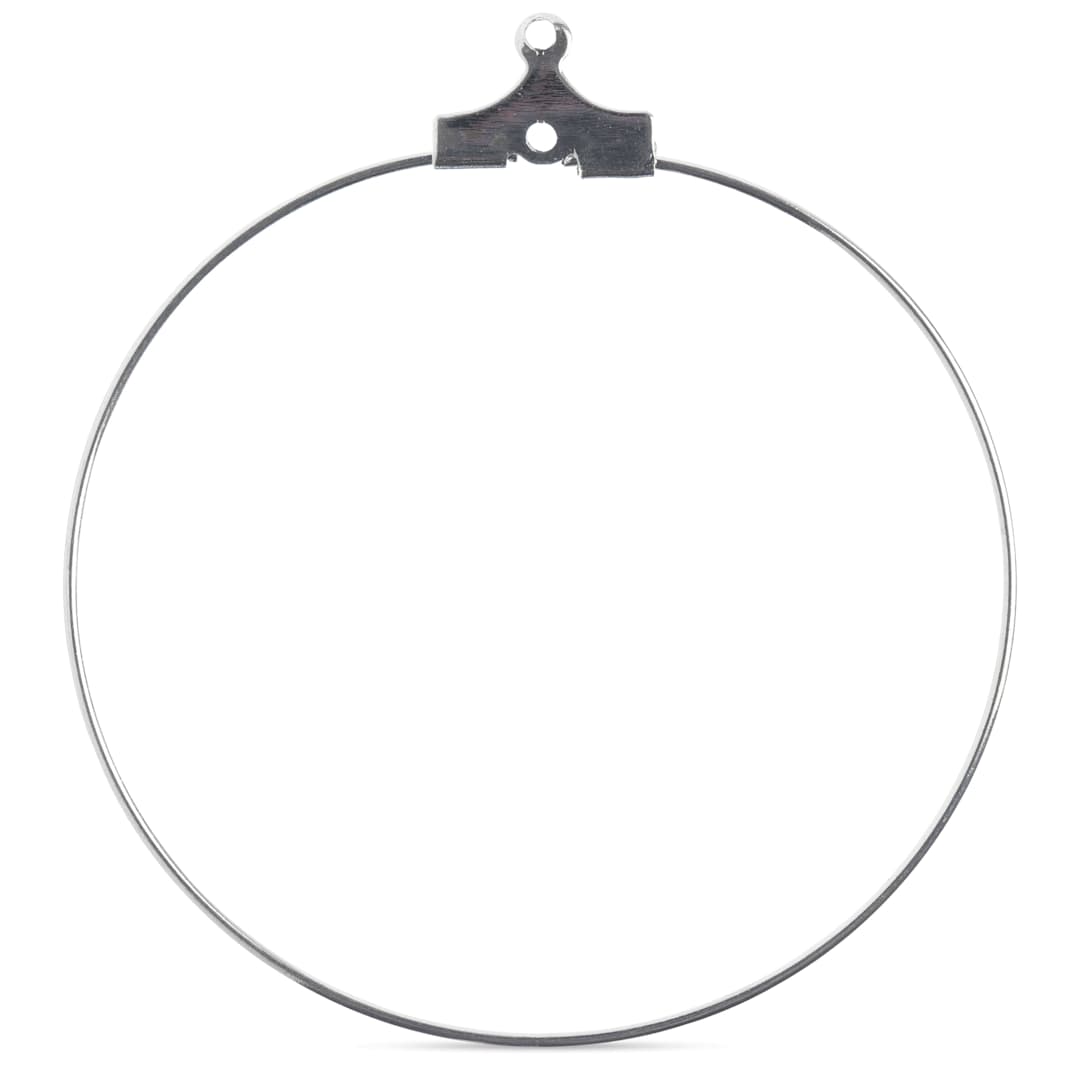 Open in modal - John Bead Must Have Findings Earring Hoops - Circle, Pkg of 10, Silver, 38 mm