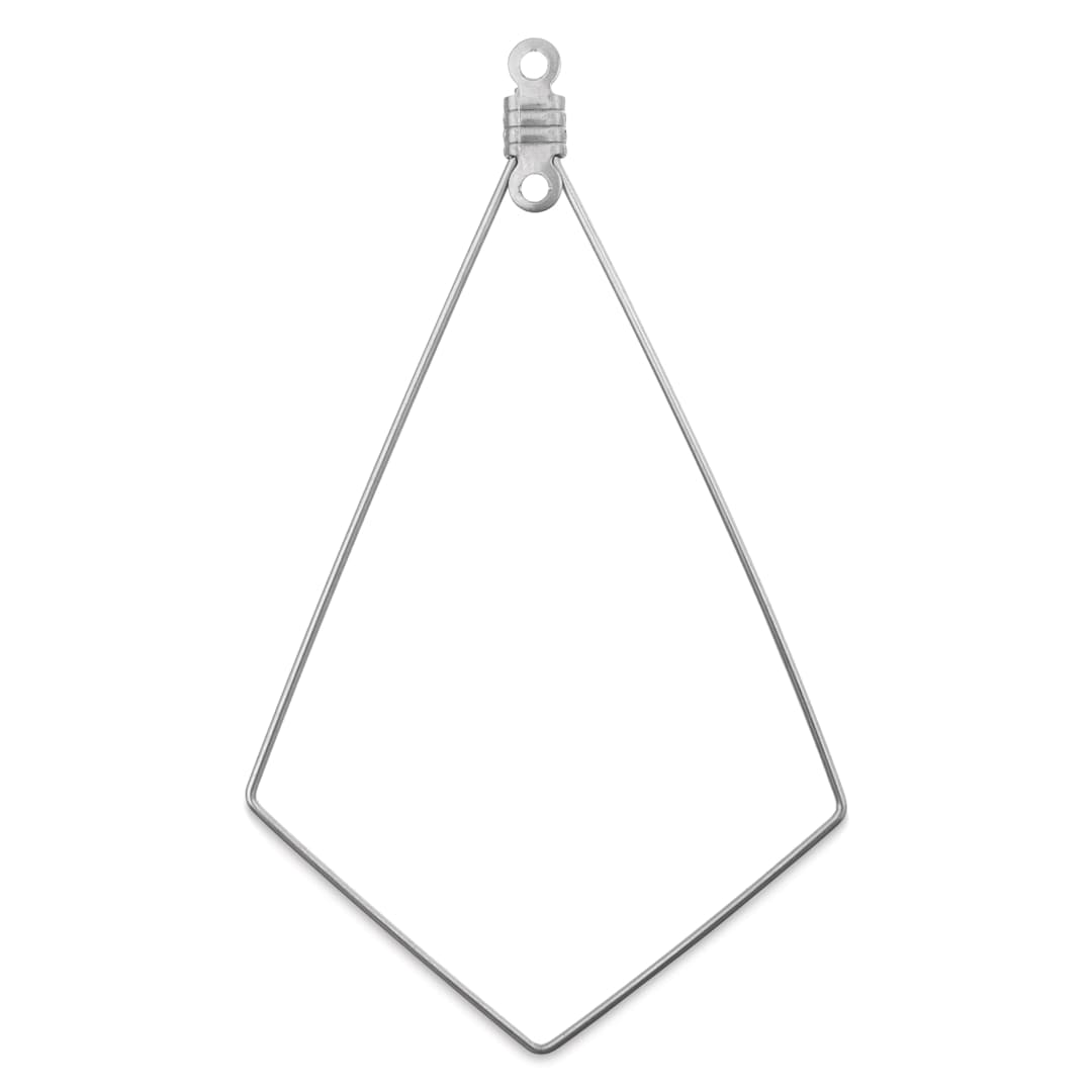 Open in modal - John Bead Must Have Findings Earring Hoops - Kite, Pkg of 8, Silver, 34 x 56 mm