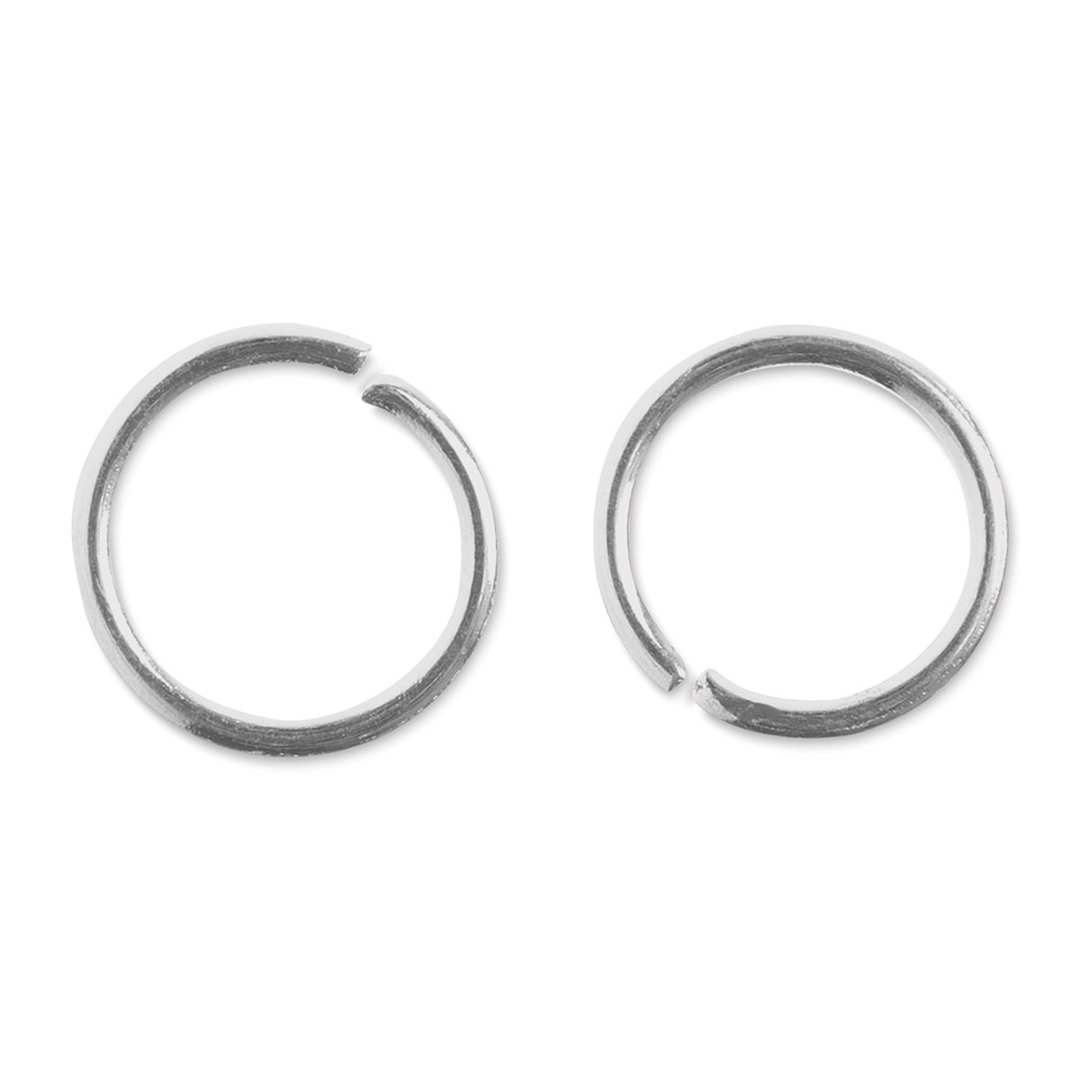 Open in modal - John Bead Must Have Findings Round Jump Rings - Package of 142, Silver, 6 mm (Close-up of round jump rings)