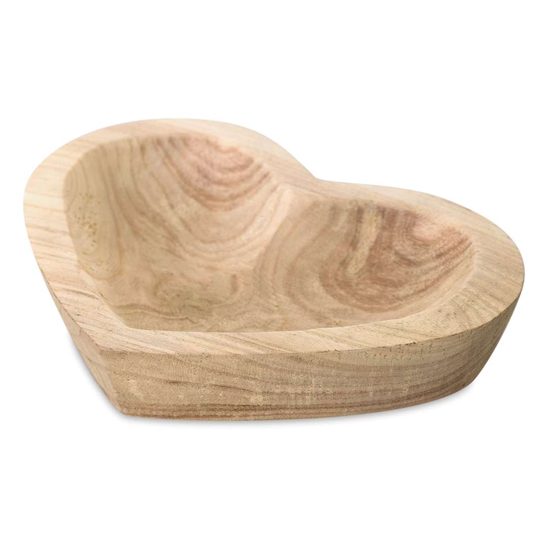 Open in modal - Creative Co-Op Wooden Heart Bowl - Chinaberry Wood