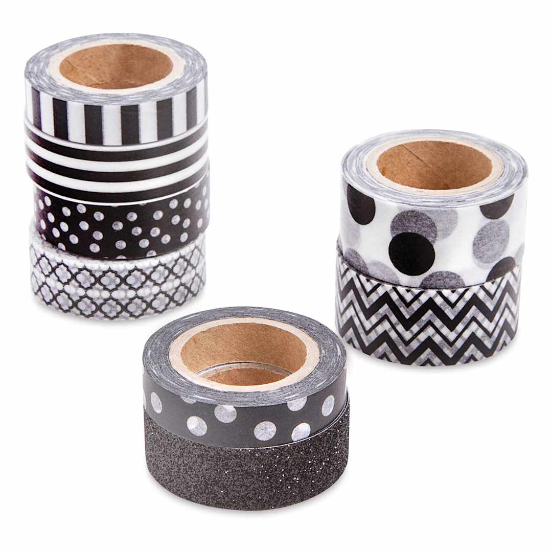 Open in modal - Darice Washi Tape - Black, Set of 8