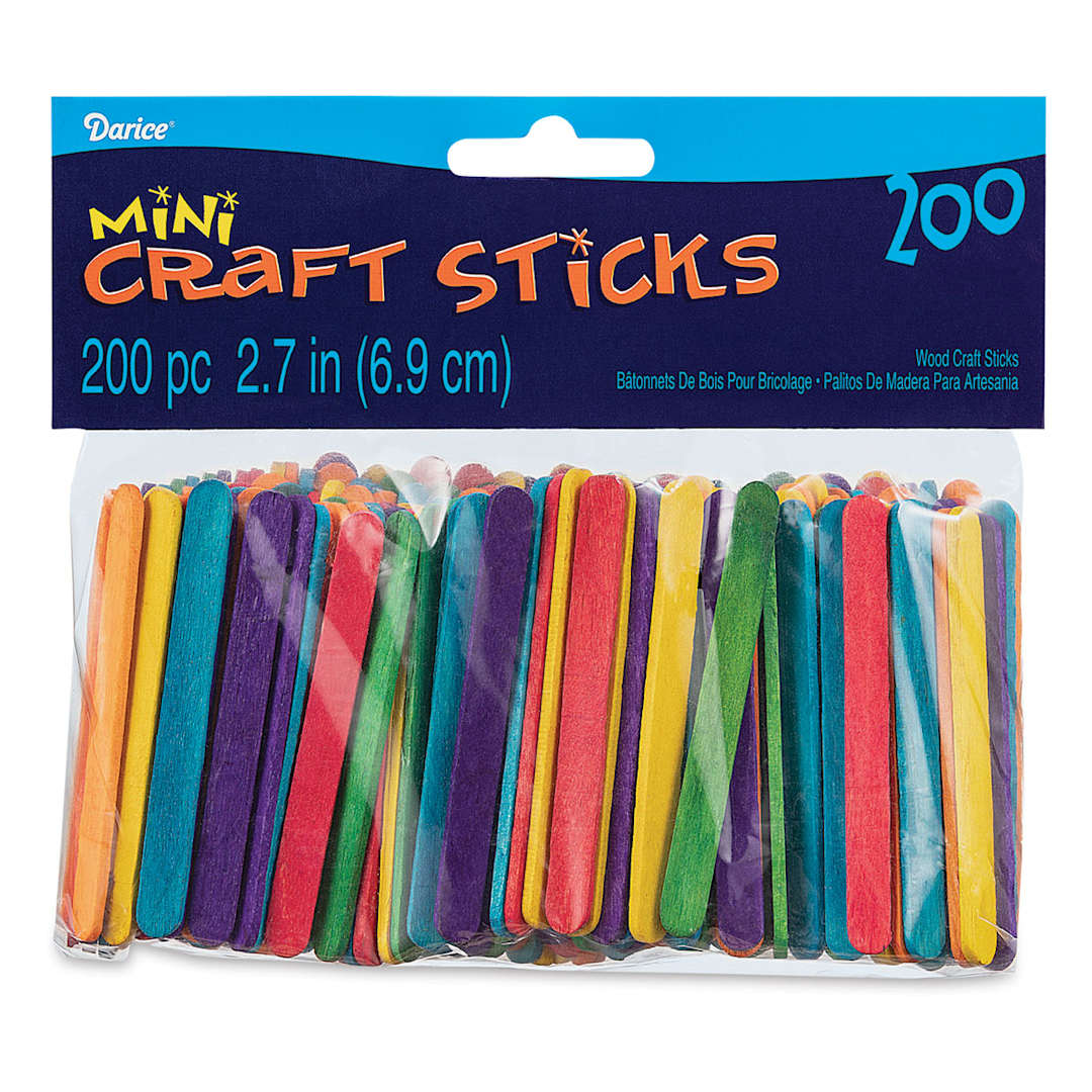 Open in modal - Darice Wood Craft Sticks - Mini, Bright Colors