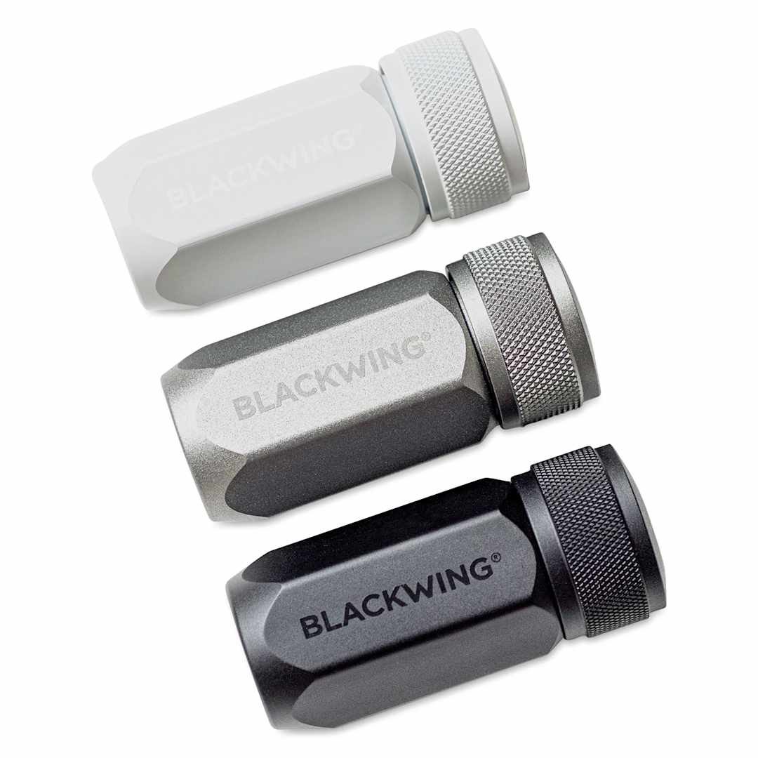 Open in modal - Blackwing One-Step Long Point Sharpeners in White, Grey and Black