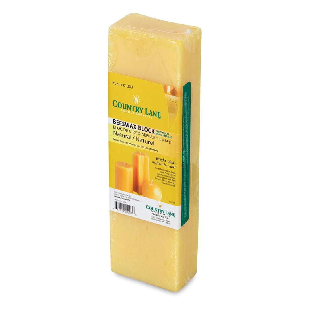 Open in modal - Country Lane Premium Beeswax - 1 lb block of Beeswax with label