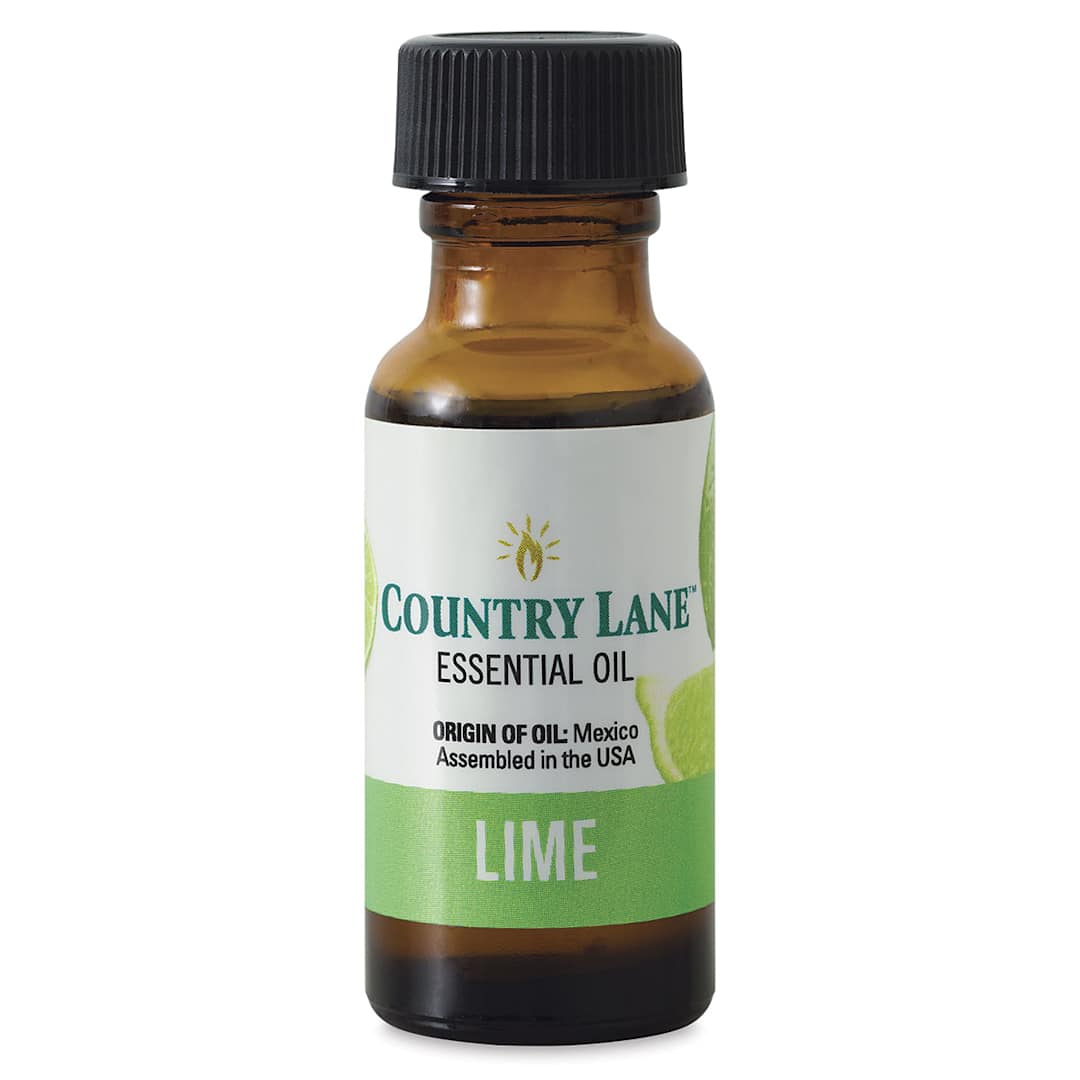 Open in modal - Country Lane Essential Oils - Front of bottle of Lime Oil