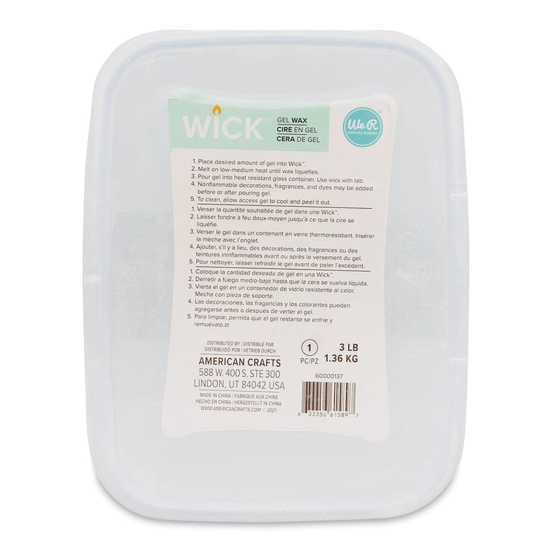 Open in modal - We R Memory Keepers Wick Candle Making Wax - Gel Wax, 3 lb (In packaging)