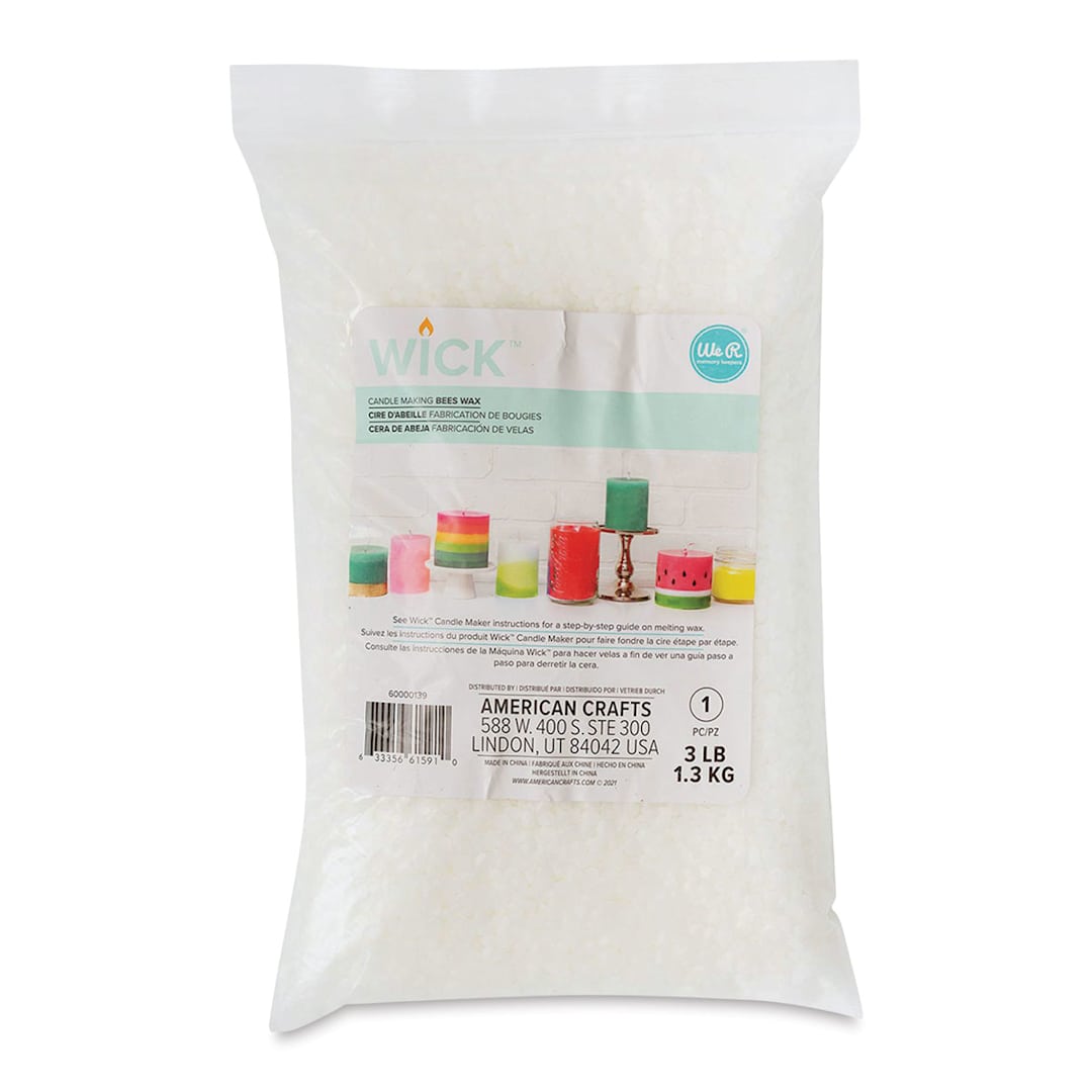 Open in modal - We R Memory Keepers Wick Candle Making Wax - Bees Wax, 3 lb (Front of packaging)