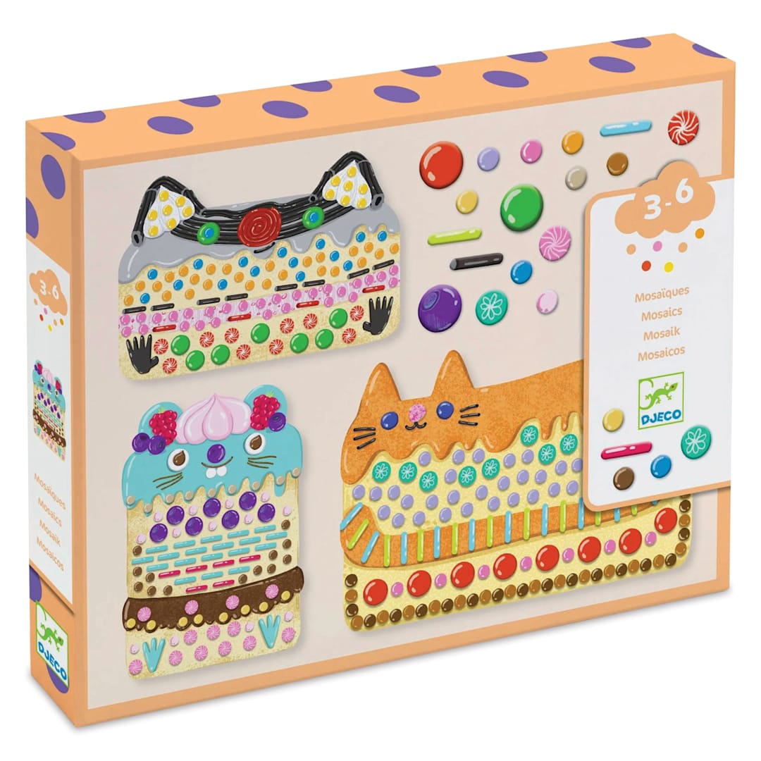 Open in modal - Djeco Mosaics Kit - Cakes & Sweets - front of packaging