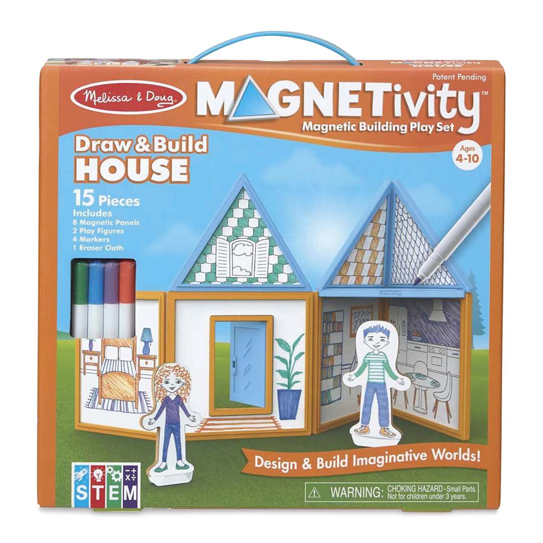 Open in modal - Melissa & Doug Magnetivity Building Sets - Draw and Build House